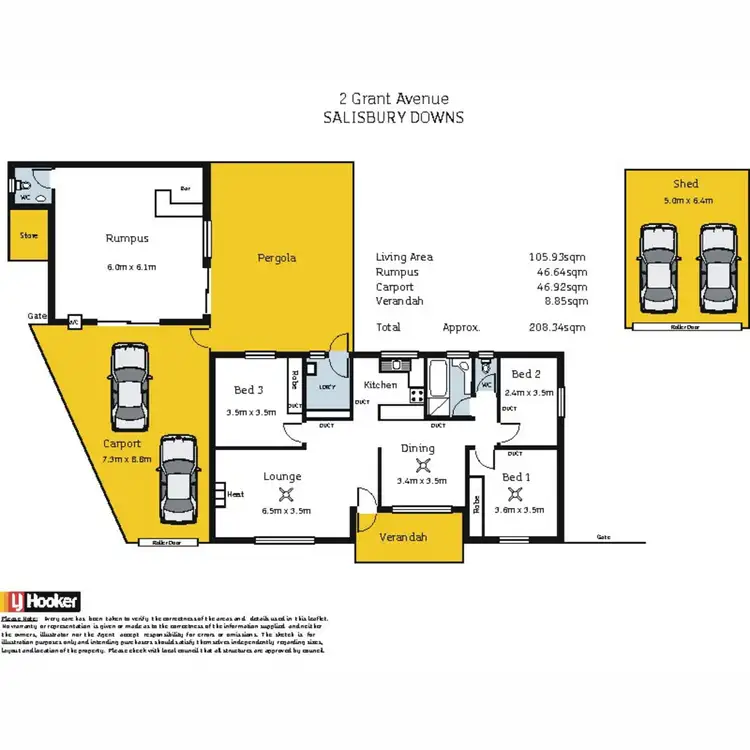 Floorplan of Homely house listing, 2 Grant Avenue, Salisbury Downs SA 5108