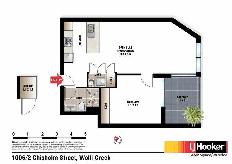 Floorplan of Homely apartment listing, 1006/2 Chisholm Street, Wolli Creek NSW 2205
