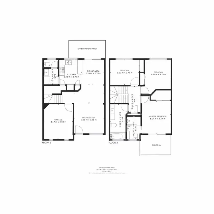 Floorplan of Homely townhouse listing, 110/333 Colburn Avenue, Victoria Point QLD 4165