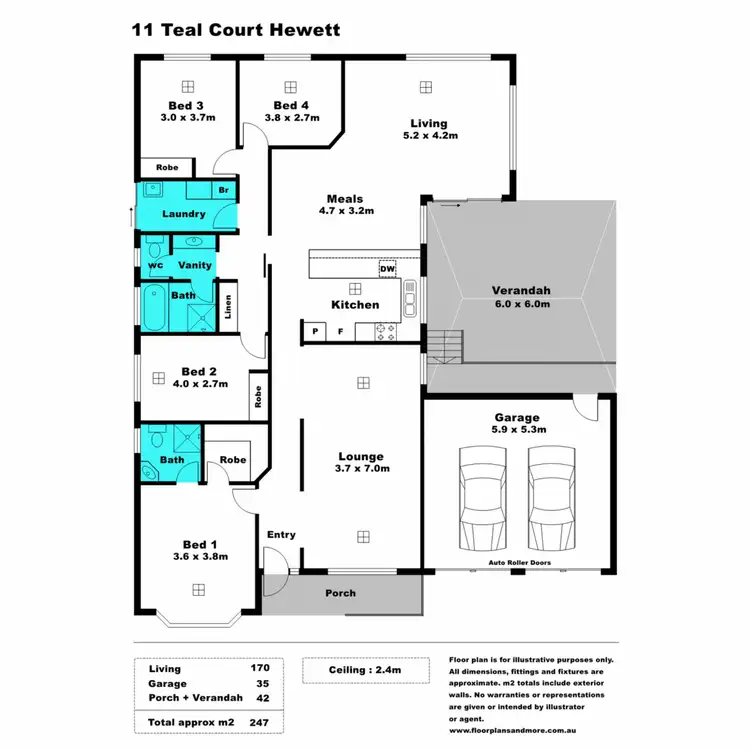 Floorplan of Homely house listing, 11 Teal Court, Hewett SA 5118