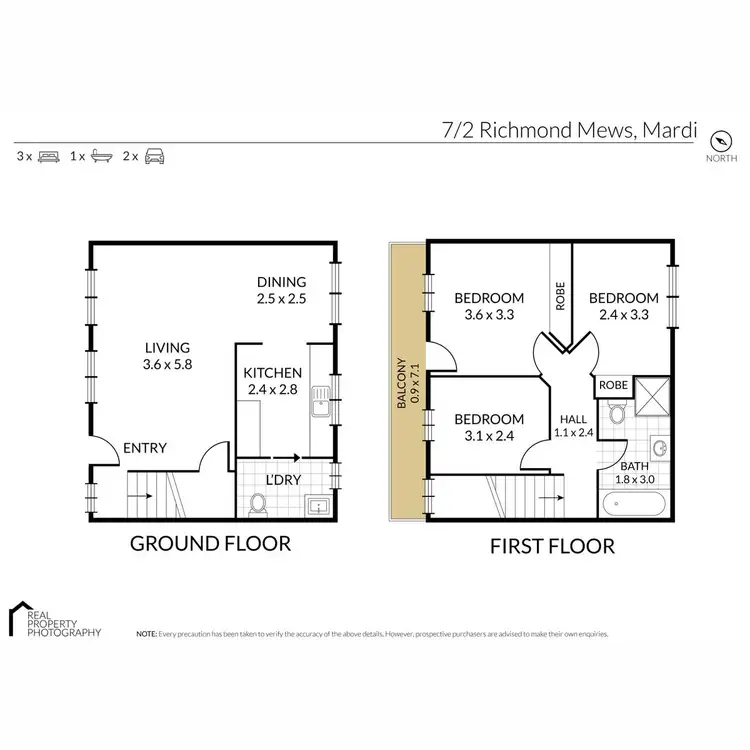 Floorplan of Homely townhouse listing, 7/2 Richmond Mews, Mardi NSW 2259