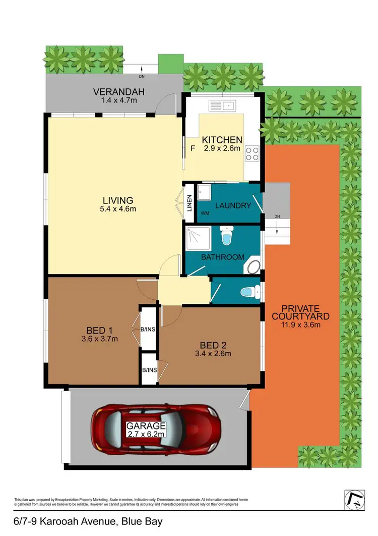 Floorplan of Homely semi-detached listing, 6/7-9 Karooah Ave, Blue Bay NSW 2261