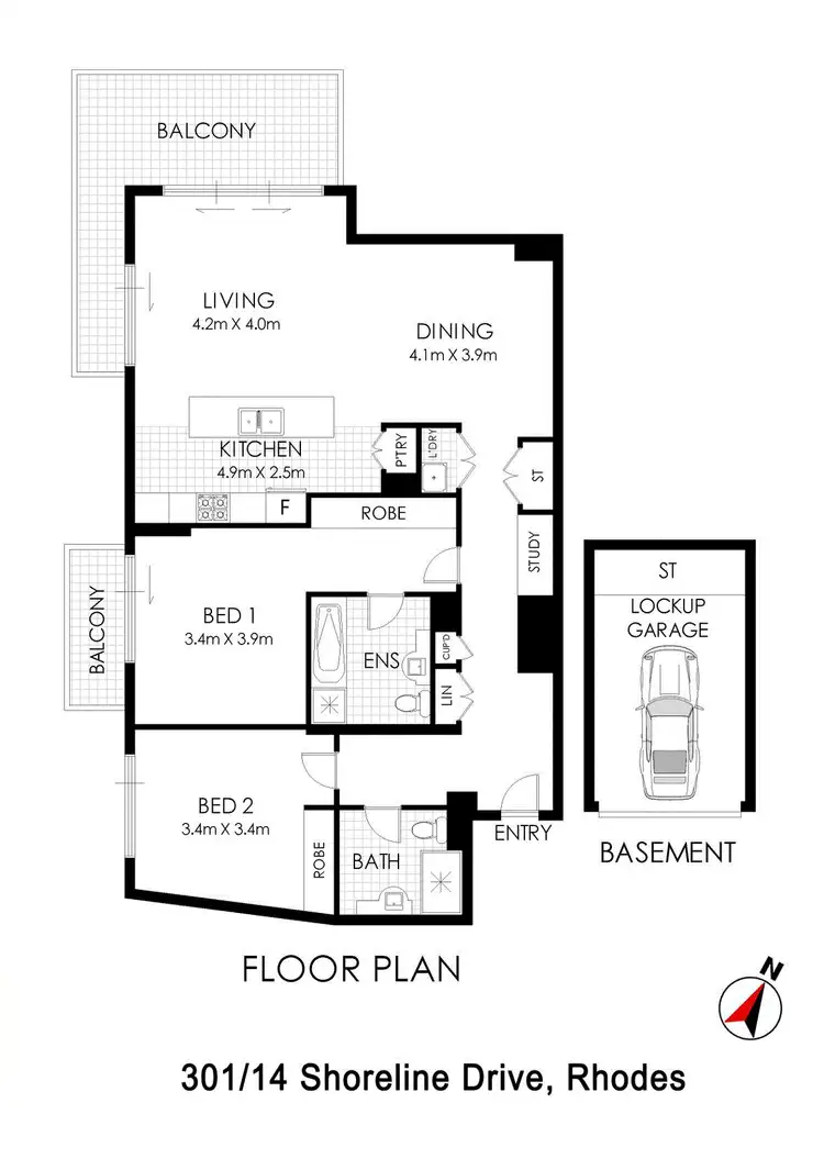 Floorplan of Homely house listing, 301/14 Shoreline Dr, Rhodes NSW 2138