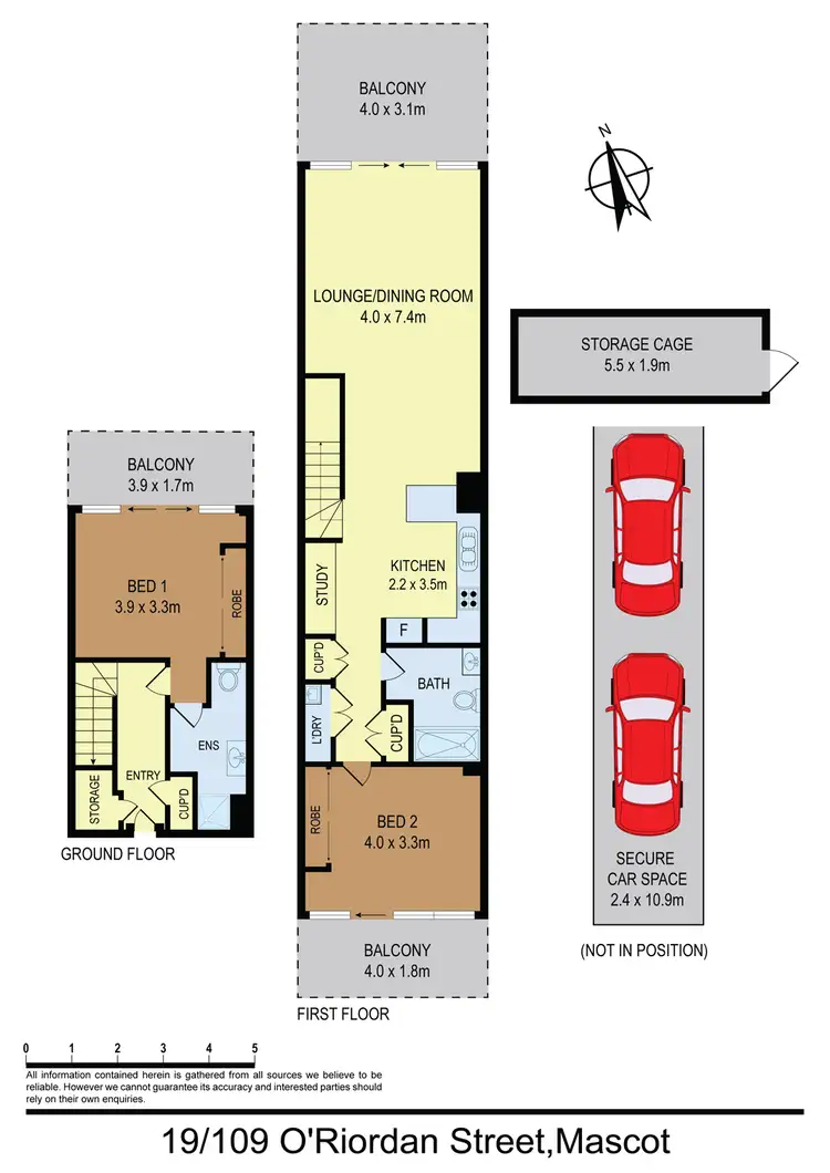 Floorplan of Homely apartment listing, 19/109 O'Riordan Street, Mascot NSW 2020