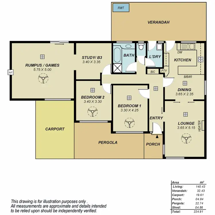 Floorplan of Homely house listing, 12 Greenway Drive, Surrey Downs SA 5126
