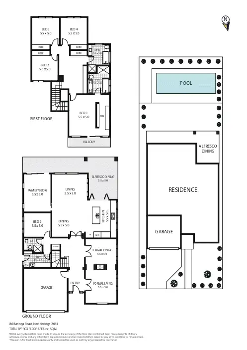 Floorplan of Homely house listing, 86 Baringa Road, Northbridge NSW 2063