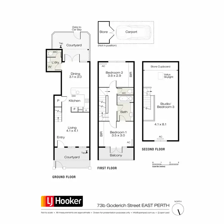 Floorplan of Homely townhouse listing, 73B Goderich Street, East Perth WA 6004