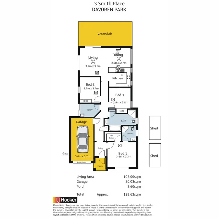 Floorplan of Homely house listing, 3 Smith Place, Davoren Park SA 5113