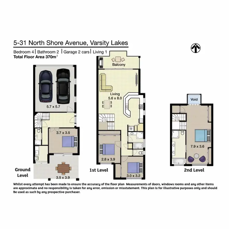 Floorplan of Homely townhouse listing, 5/31 North Shore Avenue, Varsity Lakes QLD 4227