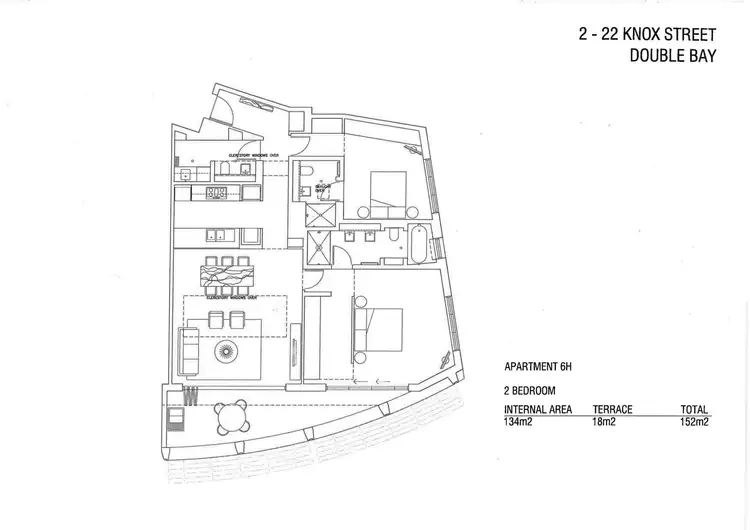 Floorplan of Homely apartment listing, 6H/2-22 Knox Street, Double Bay NSW 2028