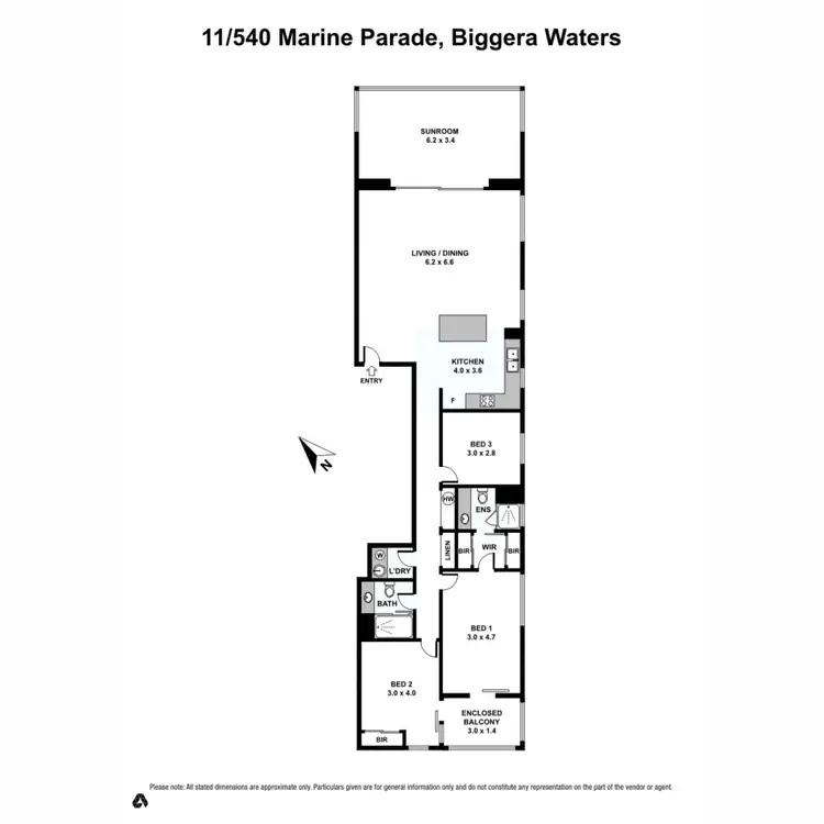 Floorplan of Homely unit listing, 11/540 Marine Parade, Biggera Waters QLD 4216