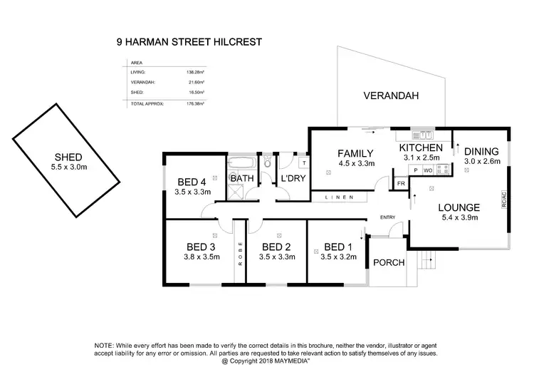 Floorplan of Homely house listing, 9 Harman Street, Hillcrest SA 5086