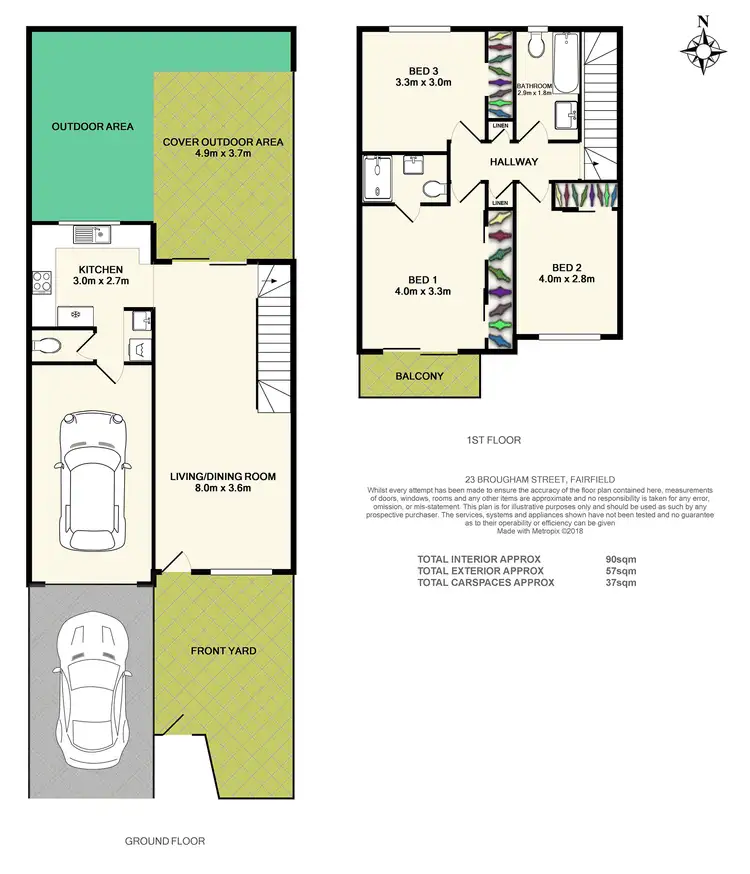 Floorplan of Homely townhouse listing, 23 Brougham Street, Fairfield QLD 4103
