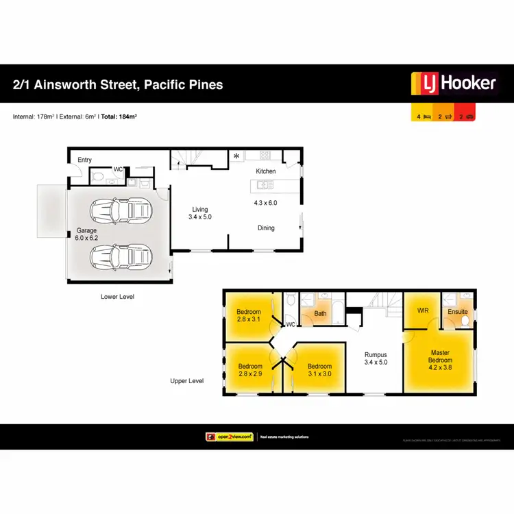 Floorplan of Homely semi-detached listing, 2/1 Ainsworth Street, Pacific Pines QLD 4211