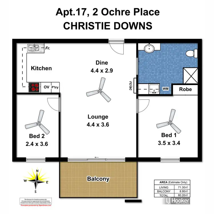 Floorplan of Homely apartment listing, 17/2 Ochre Place, Christie Downs SA 5164