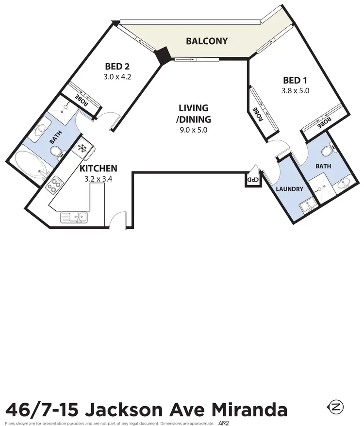Floorplan of Homely apartment listing, 46/7-15 Jackson Avenue, Miranda NSW 2228
