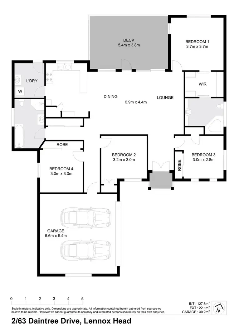 Floorplan of Homely house listing, 2/63 Daintree Drive, Lennox Head NSW 2478