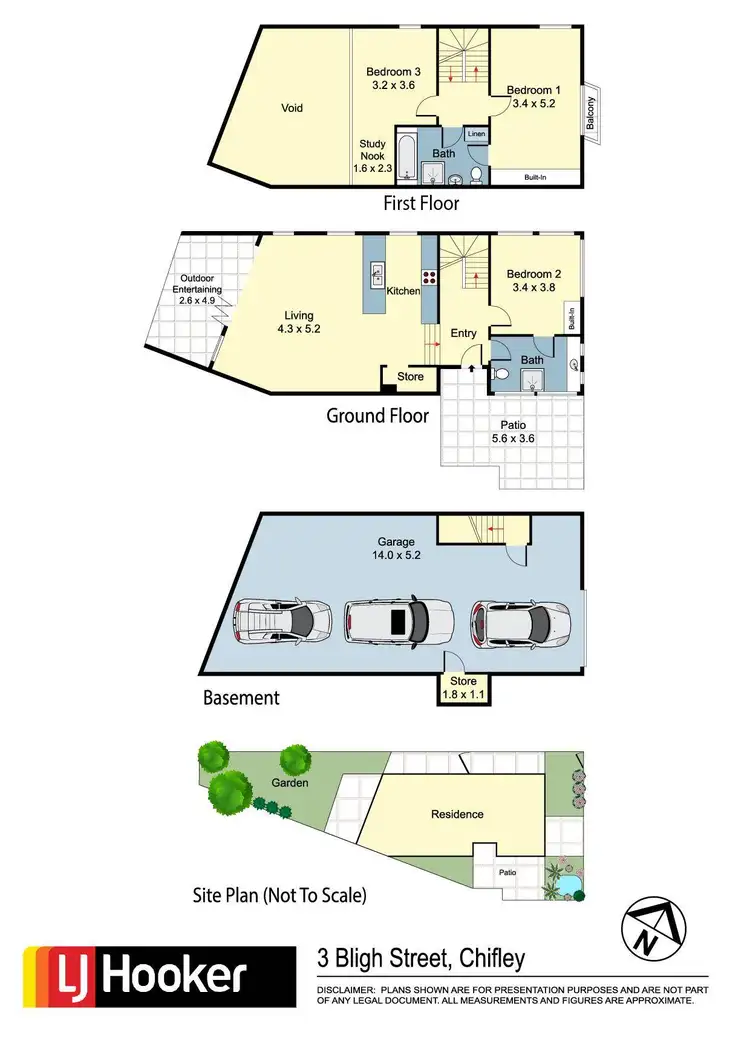 Floorplan of Homely semi-detached listing, 3 Bligh Street, Chifley NSW 2036