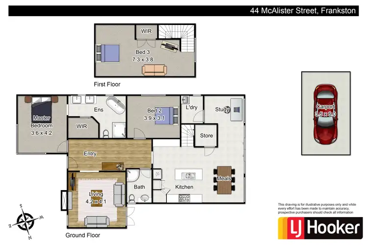 Floorplan of Homely house listing, 44 Mc Alister Street, Frankston VIC 3199