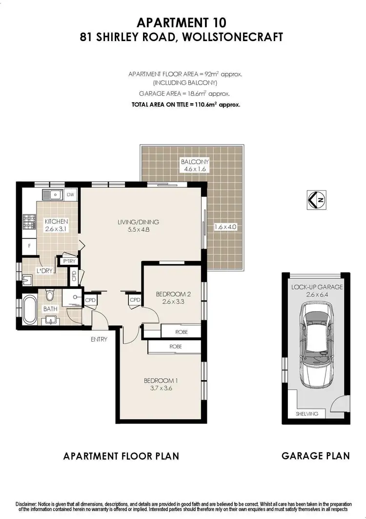 Floorplan of Homely apartment listing, 10/81 Shirley Road, Wollstonecraft NSW 2065
