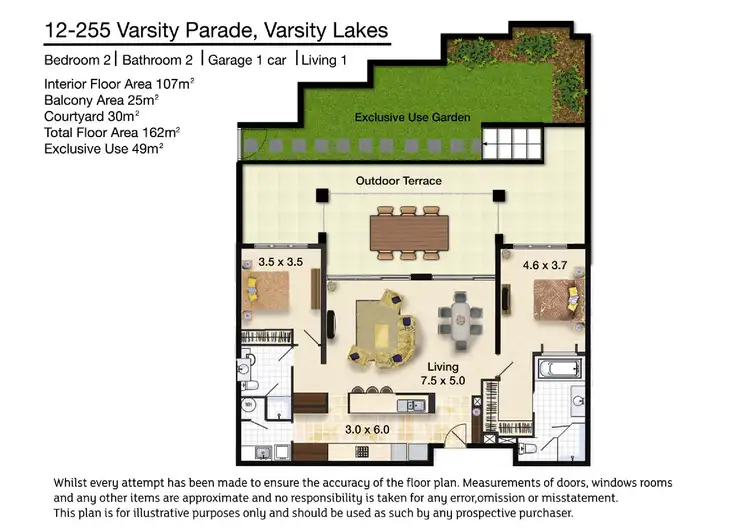 Floorplan of Homely unit listing, 12/255 Varsity Parade, Varsity Lakes QLD 4227