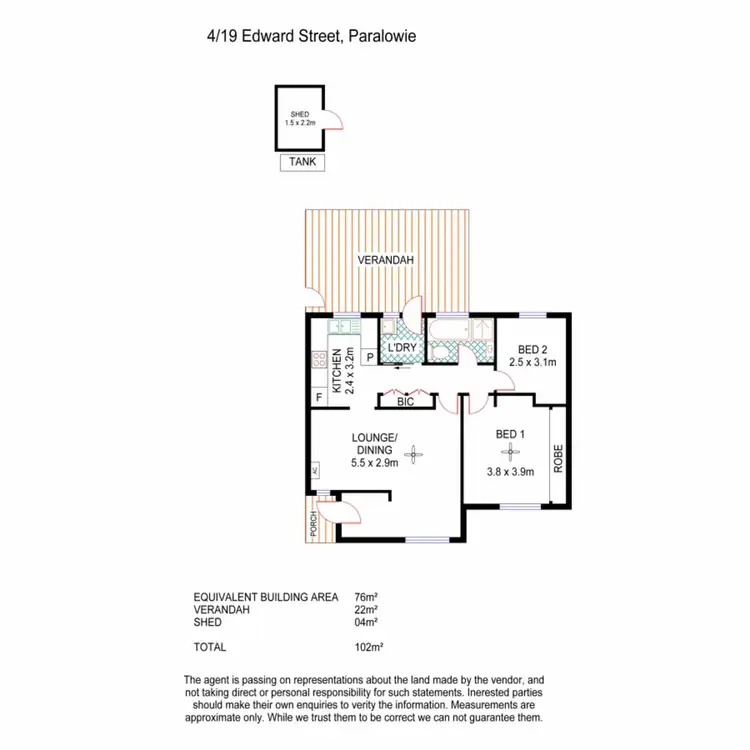Floorplan of Homely unit listing, 4/19 Edward Street, Paralowie SA 5108