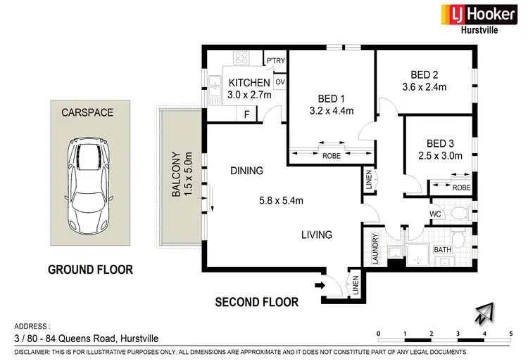 Floorplan of Homely unit listing, Unit 3/80-84 Queens Road, Hurstville NSW 2220