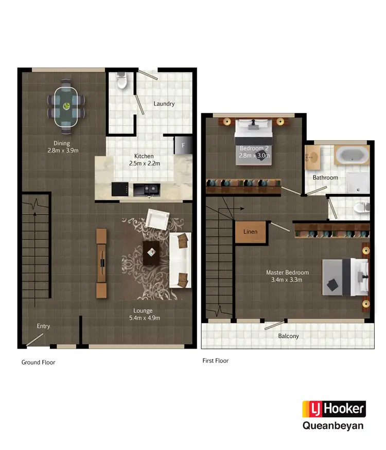 Floorplan of Homely townhouse listing, 13/11-15 Campbell Street, Queanbeyan NSW 2620