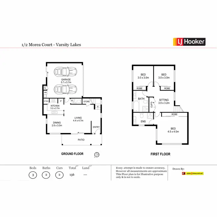 Floorplan of Homely townhouse listing, 1/2 Morea Court, Varsity Lakes QLD 4227