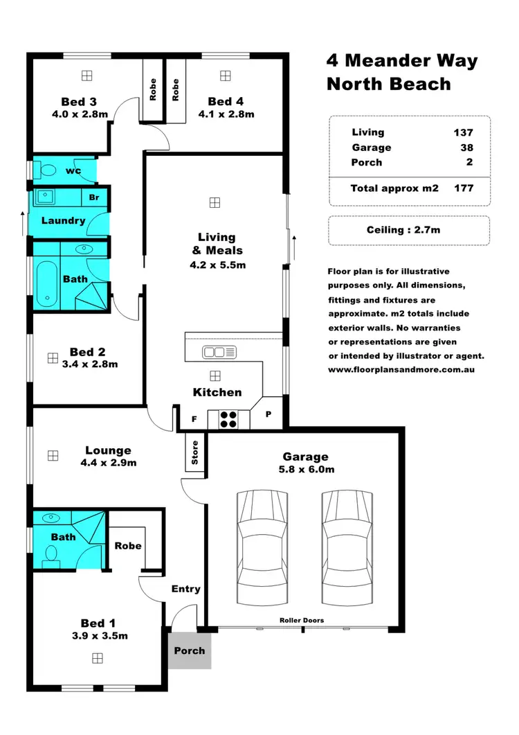 Floorplan of Homely house listing, 4 Meander Way, North Beach SA 5556