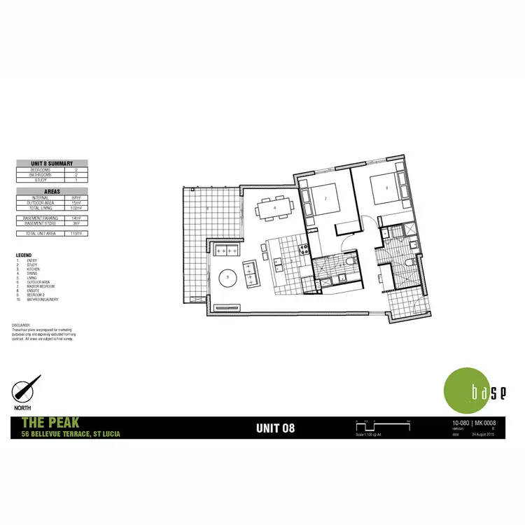 Floorplan of Homely apartment listing, 8/56 Bellevue Terrace, St Lucia QLD 4067