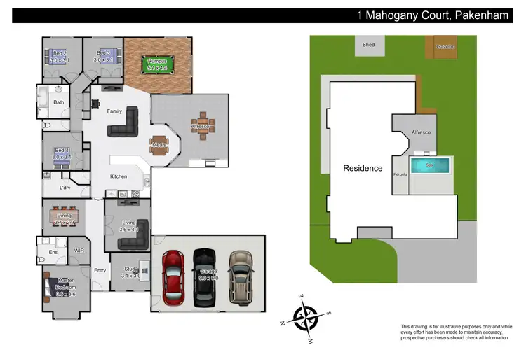 Floorplan of Homely house listing, 1 Mahogany Court, Pakenham VIC 3810
