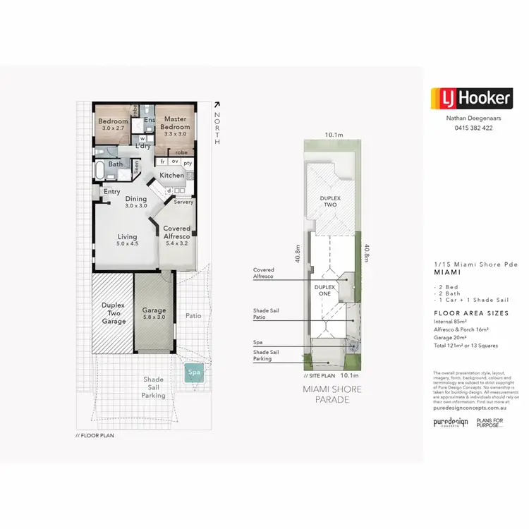 Floorplan of Homely townhouse listing, 1/15 Miami Shore Parade, Miami QLD 4220