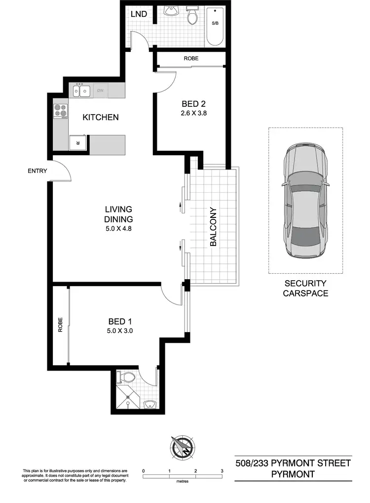 Floorplan of Homely apartment listing, 508/233 Pyrmont St, Pyrmont NSW 2009