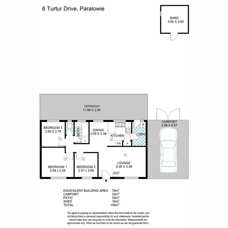 Floorplan of Homely house listing, 6 Turtur Drive, Paralowie SA 5108
