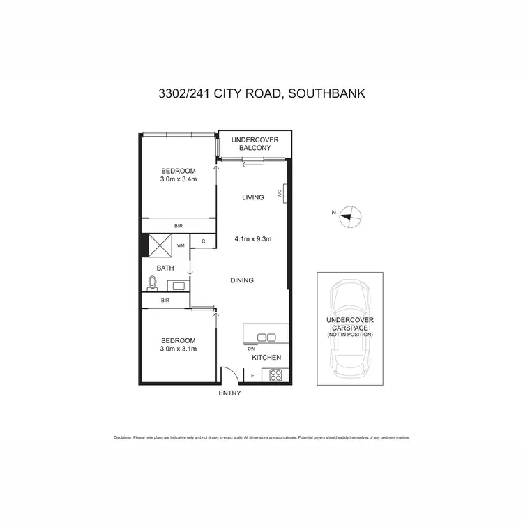 Floorplan of Homely apartment listing, 3302/241 City Road, Southbank VIC 3006