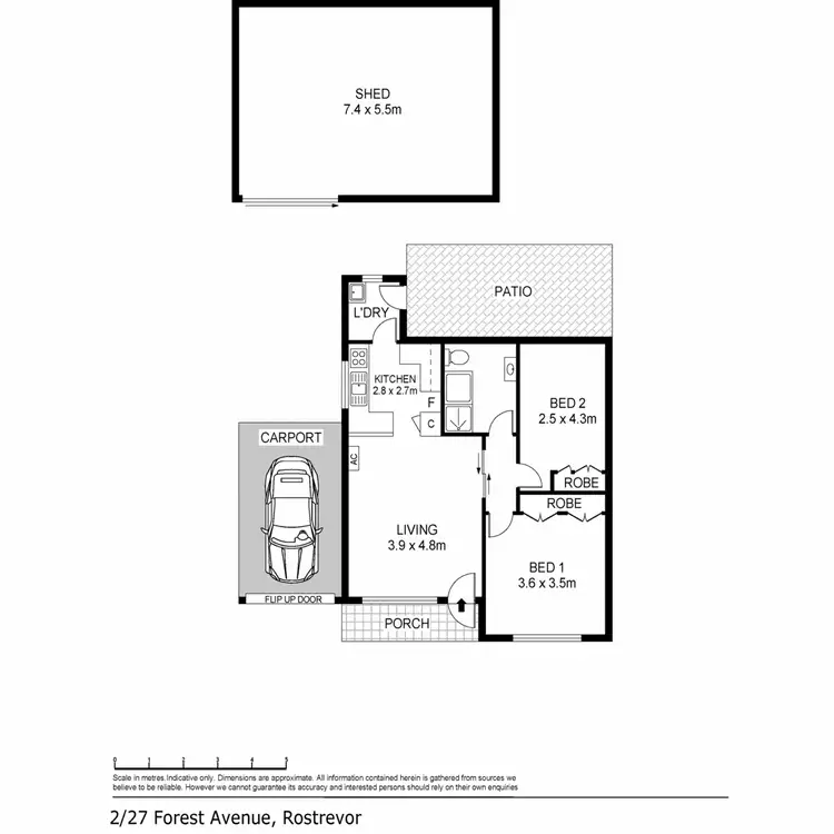 Floorplan of Homely unit listing, 2/27 Forest Avenue, Rostrevor SA 5073
