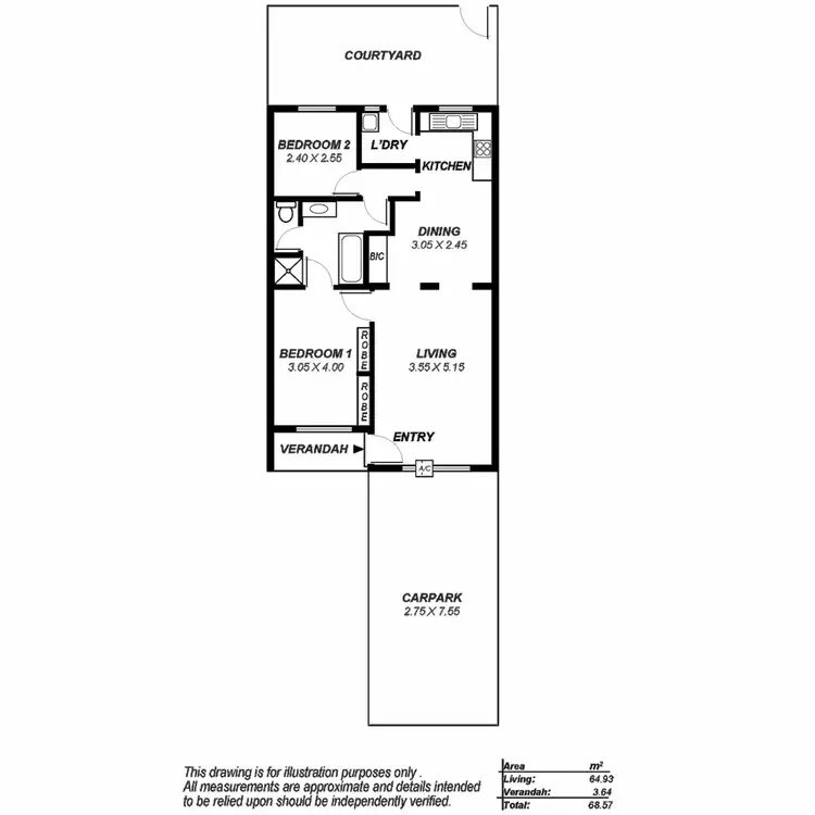 Floorplan of Homely unit listing, 8/77 O G Road, Klemzig SA 5087
