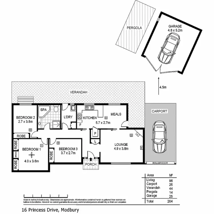 Floorplan of Homely house listing, 16 Princess Drive, Modbury SA 5092