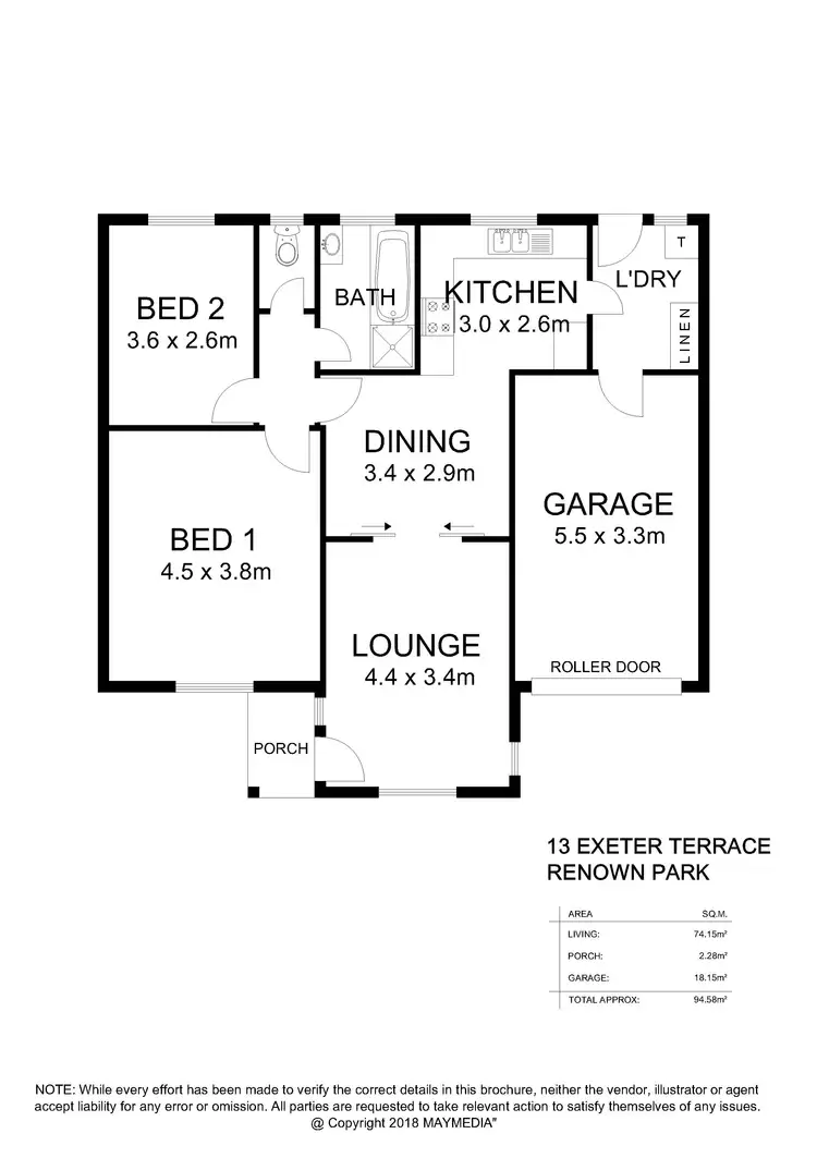 Floorplan of Homely unit listing, 13 Exeter Terrace, Renown Park SA 5008