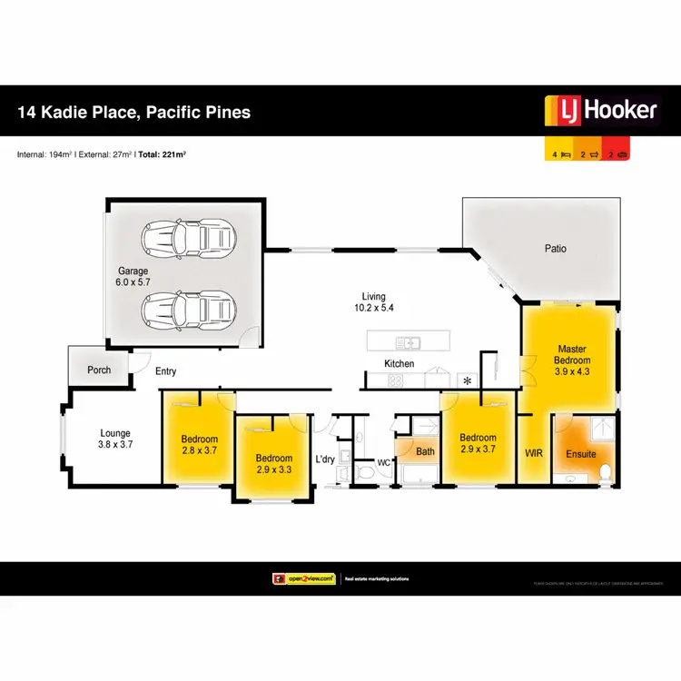 Floorplan of Homely house listing, 14 Kadie Place, Pacific Pines QLD 4211