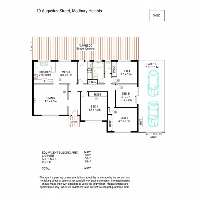 Floorplan of Homely house listing, 10 Augustus Street, Modbury Heights SA 5092