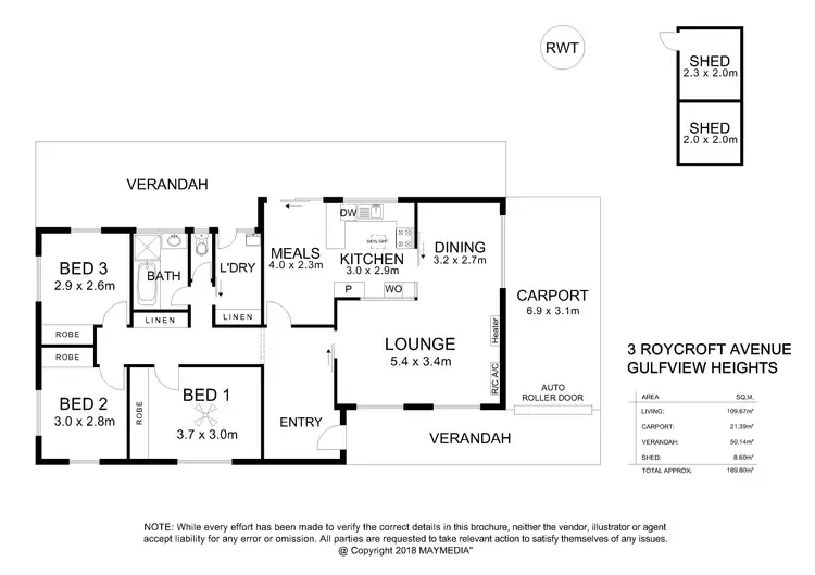 Floorplan of Homely house listing, 3 Roycroft Avenue, Gulfview Heights SA 5096