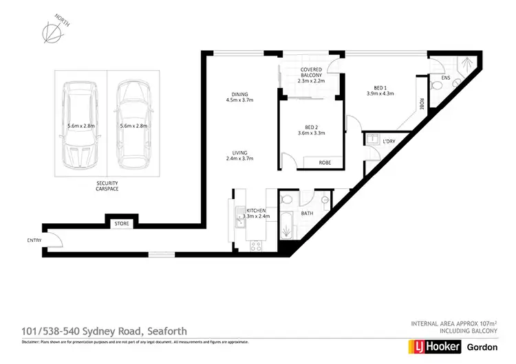 Floorplan of Homely unit listing, 101/538-540 Sydney Road, Seaforth NSW 2092