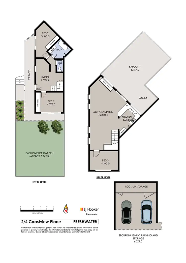 Floorplan of Homely unit listing, 2/4 Coastview Place, Freshwater NSW 2096