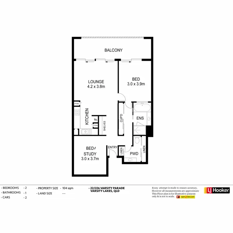 Floorplan of Homely unit listing, 22/226 Varsity Parade, Varsity Lakes QLD 4227