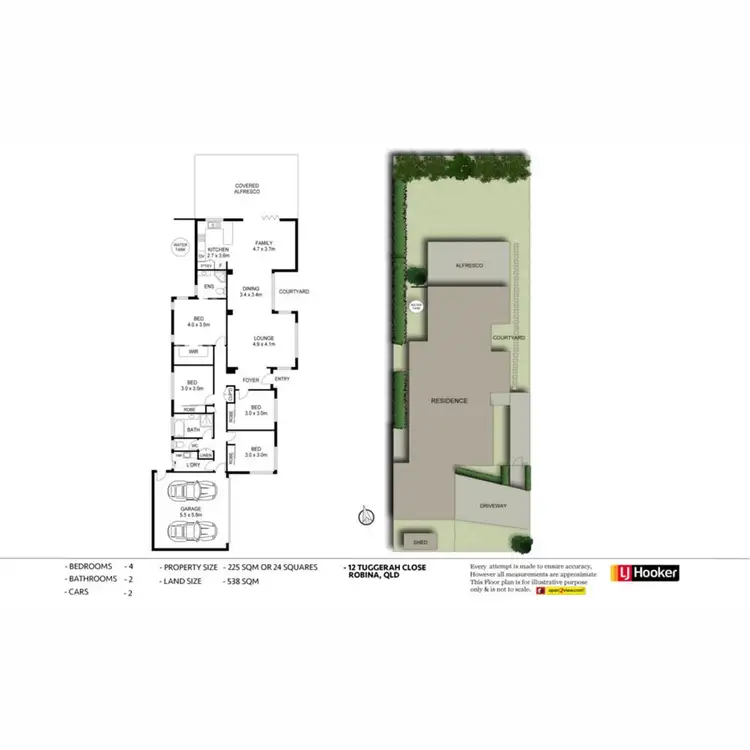 Floorplan of Homely house listing, 12 Tuggerah Close, Robina QLD 4226