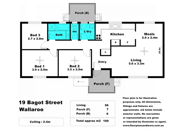 Floorplan of Homely house listing, 19 Bagot Street, Wallaroo SA 5556