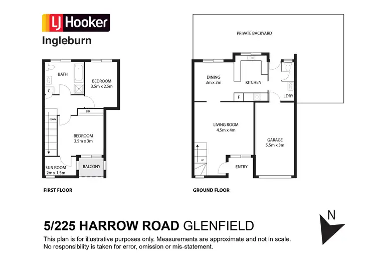 Floorplan of Homely townhouse listing, 5/225 Harrow Road, Glenfield NSW 2167