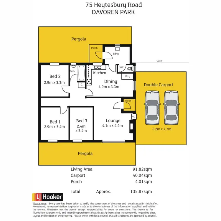 Floorplan of Homely semi-detached listing, 73 & 75 Heytesbury Road, Davoren Park SA 5113